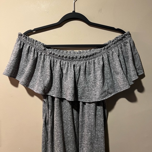 Current/Elliott Heather Grey On/Off Shoulder Mini Dress, super soft - Picture 4 of 10